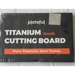 Plateful Titanium Cutting Board Small 12x8 Pure Titanium Antimicrobial Silver